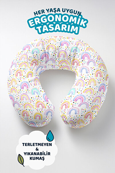 Evimde Bambaşka Šareni dugin Sa deznom ergonomski jastuk za vrat - mekani put...