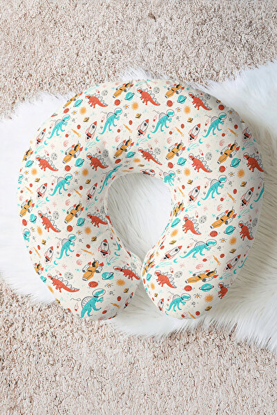 Evimde Bambaşka Pernă pentru gât din bumbac cu tematică de dinozauri și spați...