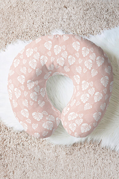 Evimde Bambaşka Ергономична възглавница за врата с мотив на листа от монстера...