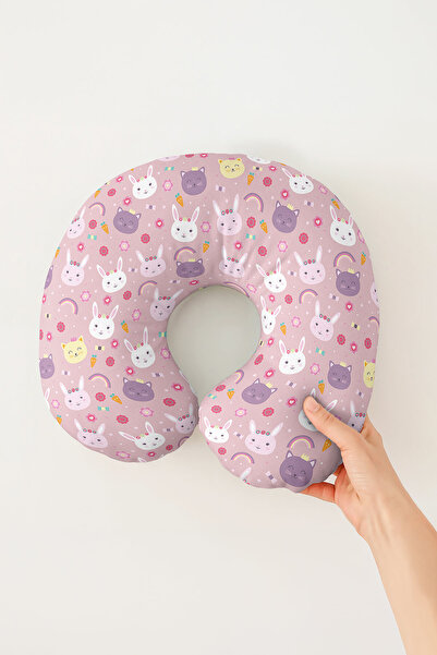 Evimde Bambaşka Pernă de gât din bumbac cu figurine de animale drăguțe - Pern...