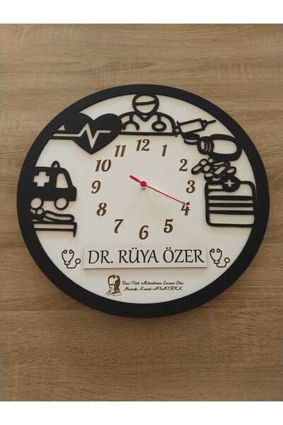 Genel Markalar Doktor lara özel İsim yazılı Kalıteli ve Şık Hediye Duvar saati
