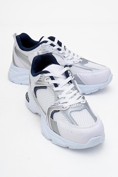 CCWAY AYAKKABI Pantofi sport cu talpă înaltă Anorak pentru femei ALB LACİ