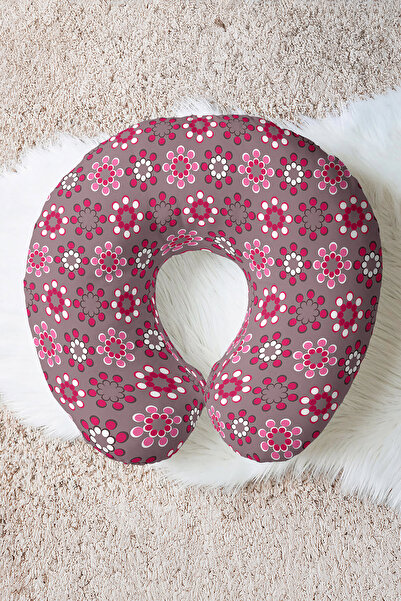 Evimde Bambaşka Pernă ergonomică pentru gât cu flori retro - Pernă moale de c...