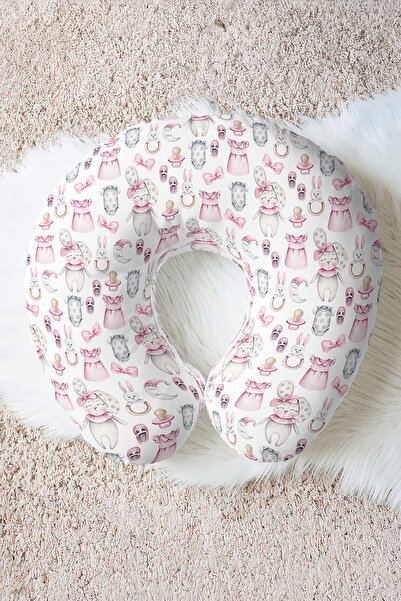 Evimde Bambaşka Pernă de gât din bumbac cu model de iepure drăguț - Pernă de ...
