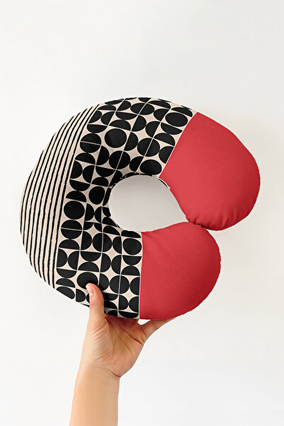 Evimde Bambaşka Pernă ergonomică pentru gât cu dungi geometrice moderne - Per...
