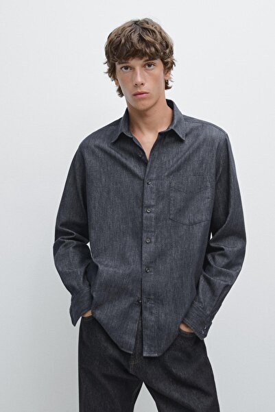 Massimo Dutti Ağır denim gömlek