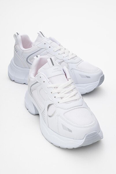 CCWAY AYAKKABI Pantofi sport pentru femei Anorak cu șireturi ALB ARGINTIU