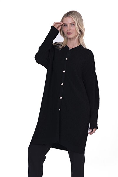 Invee Ripple Knitwear Cardigan Black