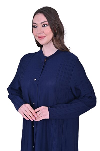 Invee Ribbed Knit Cardigan Dark Blue