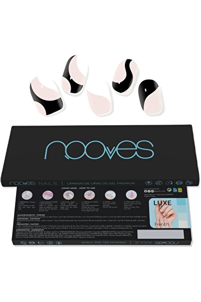 Nooves - Gelfolien für Nägel | White Cow - Art Design | 20 Stück, halb-gehärtete Premium-Gelnäg