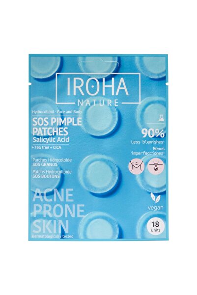 IROHA NATURE - Plasturi pentru coșuri cu acid salicilic, ulei de arbore de ceai și Centella Asiatica | Reduce prozestul