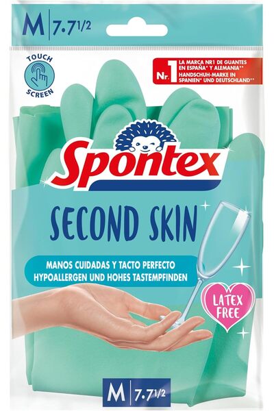 Spontex Second Skin, Latex-Free Household Gloves with Touchscreen Technology,...
