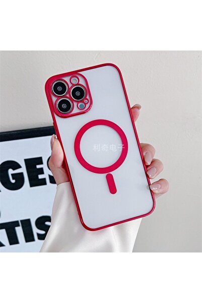 Flippy Husa MagSafe pentru iPhone 14 Pro, Full TPU, Electroplating, Magnetica, Wireless, Flippy, Rosu