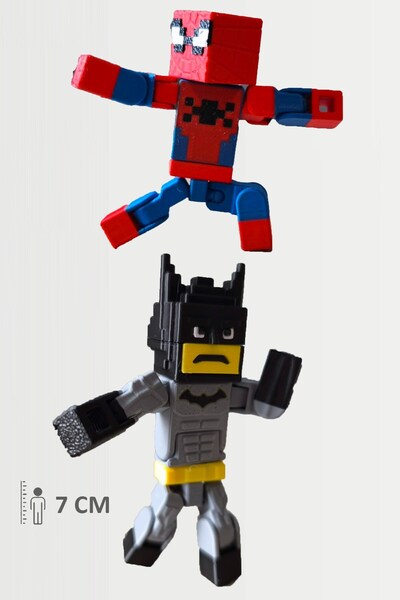 FigürDizayn Minecraft Spider man Örümcek Adam ve Batman Hareketli Eklemli Figür