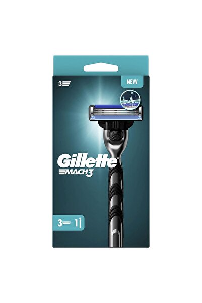 Gillette Aparat de ras Mach3 pentru bărbați cu 3 lame, 1 mâner, 3 cartușe de ...