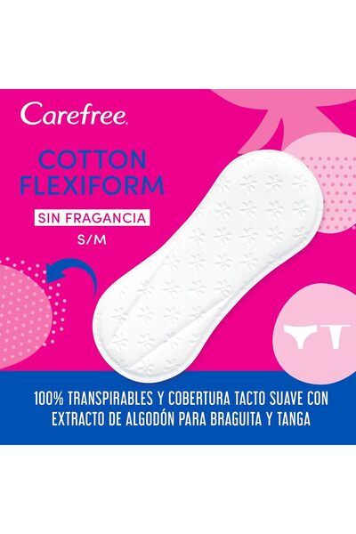 Carefree Panty Liners Flexiform White, 58-Pack