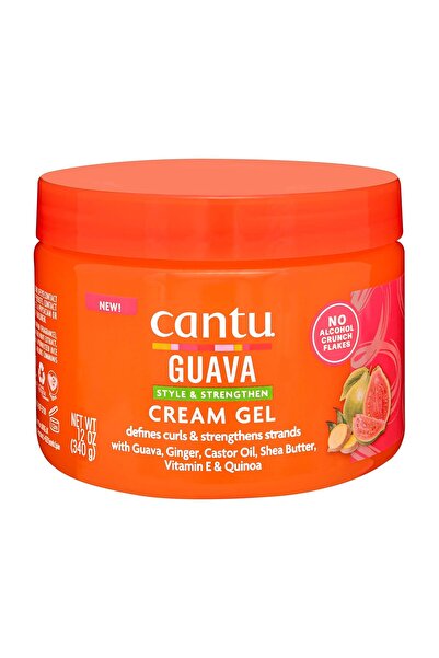 Cantu – GUAVA & GINGER CREAM GEL – 340 g – Defines Curls & Reduces Frizz – Strong Hold & Car