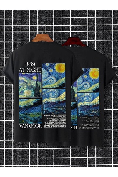 one button Tricou unisex Van Gogh Basic cu gât rotund, croială standard, din ...