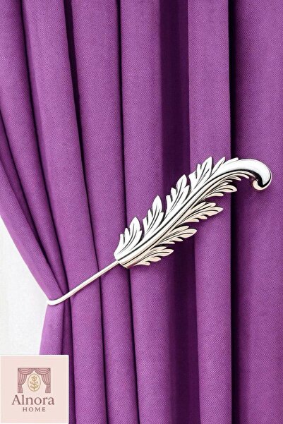 alnora home AlnoraHome Fon Perde Toplayıcı Gümüş Yaprak Renso 1 Adet