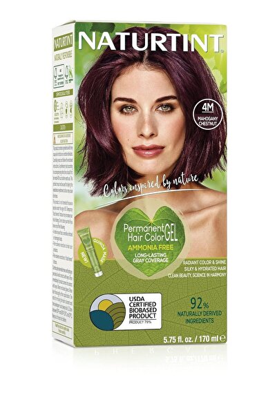 NATURTINT Biobased | Vopsea de păr fără amoniac | 4M Șaten mahon | Conținut ridicat de ingrediente naturale