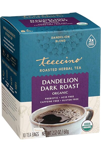 Teeccino شاي الأعشاب الهندباء المحمص الداكن الخالي من الغلوتين