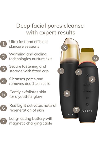 Geske | Exfoliant pentru piele SmartAppGuided™ MicroCurrent și îndepărtator de puncte negre | 9 în 1