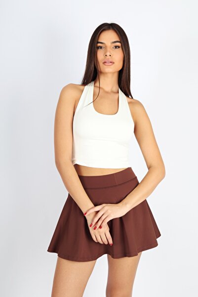 soft&basic Γυναικεία μπλούζα με λαιμόκοψη Με δέσιμο κοντή Με λεπτομέρεια στην...