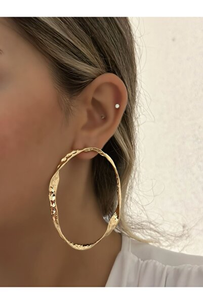 MyladyAccessoriess أقراط دائرية مطروقة