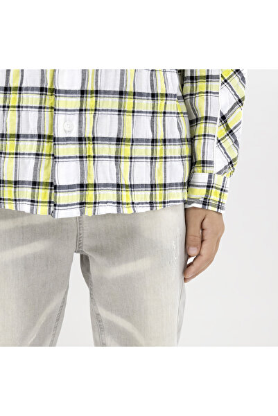 Panço Erkek Beyaz Dokuma Gömlek Yaka Gömlek