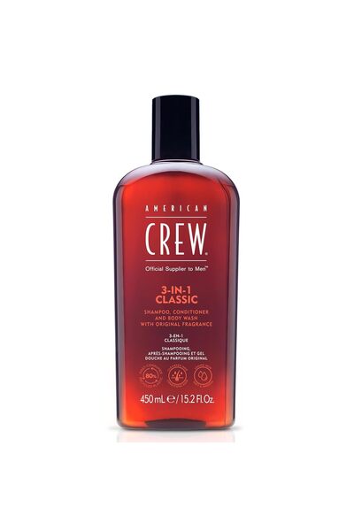 American Crew – Σαμπουάν, μαλακτικό και αφρόλουτρο 3 σε 1, 450 ml