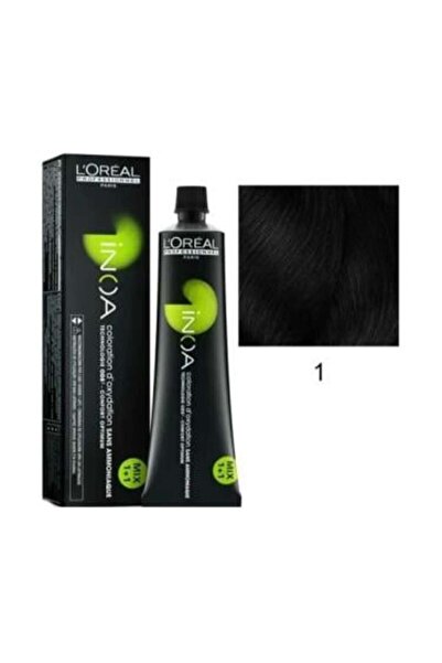 L'oreal صبغة شعر إينوا لون أسود درجة 1 من لوريال بروفيشنال - 60 جم