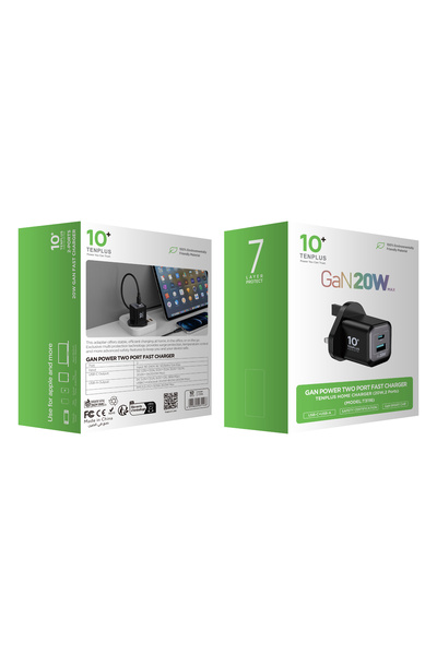 TENPLUS رأس شاحن سريع TEN PLUS 20W بمنفذ USB-PD