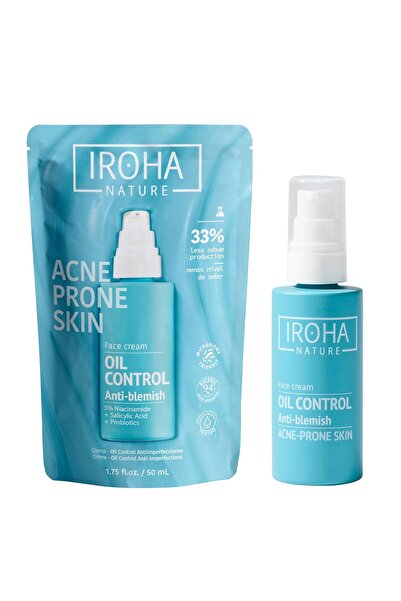 IROHA NATURE - Cremă pentru controlul sebumului cu acid salicilic, zinc PCA ș...