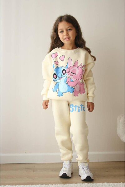 MİNİKO KİDS Girl's Stitch Model 3 Threads Charted Tracksuit Set