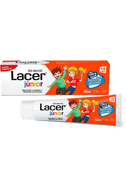 Lacer Junior Dentaire Gel Dentifrice aux Fraises 75 ml