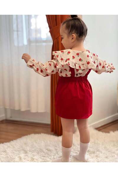 Çamur Kids Pamuklu Gömlek gabardin jile Ve Toka Dahil Özel Tasarım Elbise