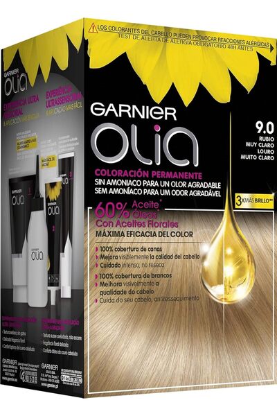 Garnier Vopsea permanentă de păr Olia fără amoniac - blond foarte deschis 9.0