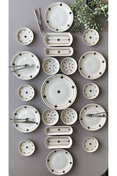 Areyma Pearl Flower 6-Person 21-Piece Breakfast Set