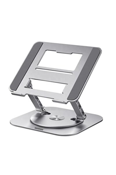 GEAKISO Suport pentru laptop, reglabil, rotație 360°, pliabil, ergonomic, aliaj de aluminiu, super durabil, argintiu