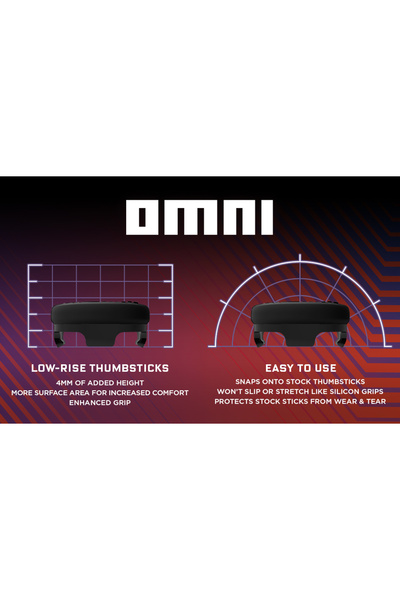 No branded Grip-uri pentru joystick-uri KontrolFreek OMNI (2) pentru PS5/PS4, Precizie și confort, Roșu