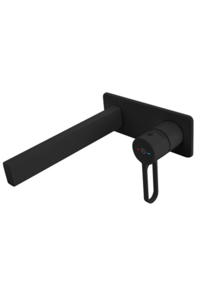 Fdesign Baterie lavoar Zaffiro, montaj incastrat, corp ingropat inclus, negru mat