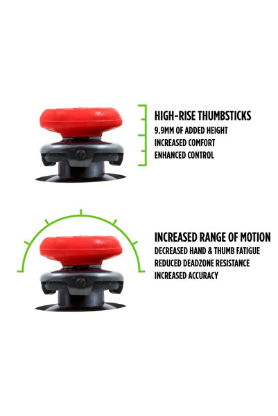 No branded KontrolFreek Inferno Grips (2) for Xbox Series X/One S/One, Accuracy, Red