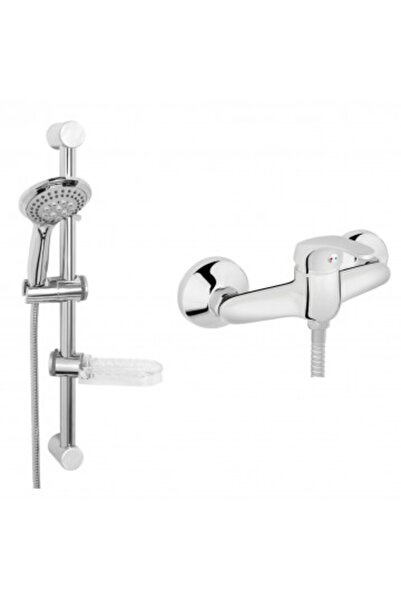 FERRO Set coloană de duș 2 în 1 EMO fixă ​​și mobilă cu 5 funcții ploaie, masaj, amestec cu apă de duș