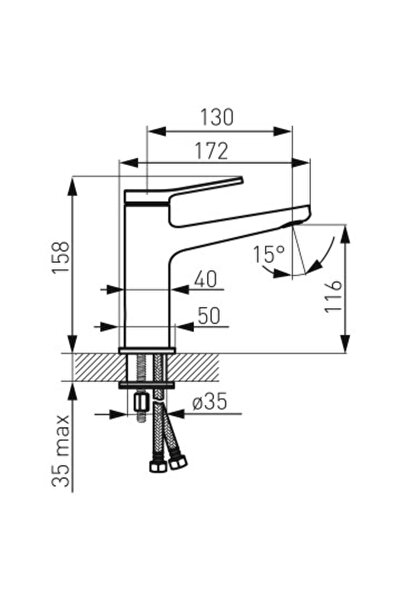 FERRO Stratos chrome stand-alone washbasin mixer