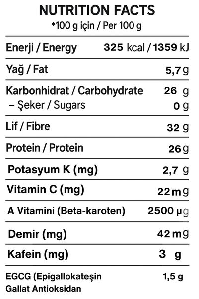 TREND FOOD %100 Doğal Super Gıda Matcha Tozu (100 g) | Yüksek Antioksidan |Yüksek Protein | Yüksek Lif