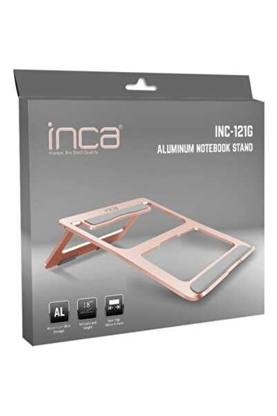Inca Inc-121g Unique Desing Alumınum Notebook Stant Gold