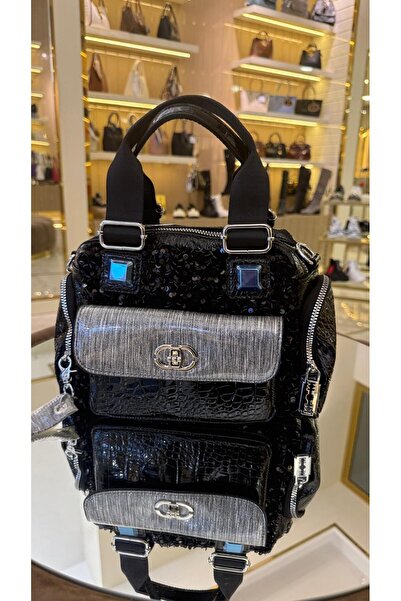 KRISTE BELL İthal Büyük Boy 6 Bölmeli Taşlı Kadın Çanta -27111-