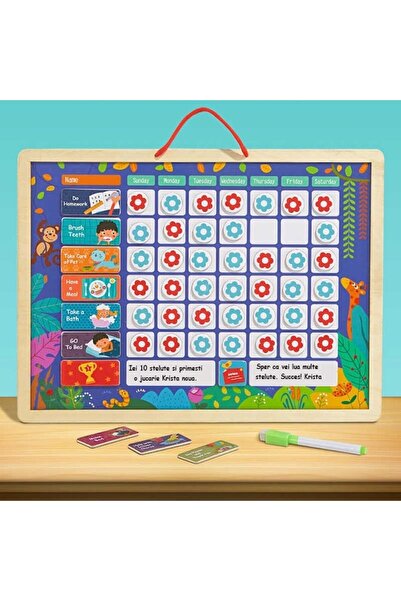 Picodino Weekly Magnetic Board with Rewards, Wooden