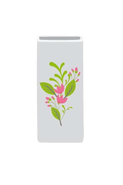 FRANDIS Umidificator ceramic cu cârlig pentru calorifer, Frandis, 8x3,5x20 cm, alb cu flori multicolore