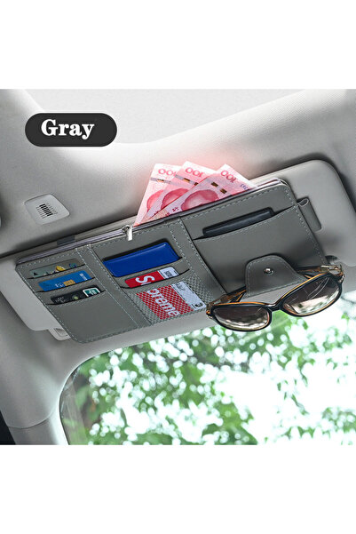 Choice4 simple gray Car Sun Visor Bill Pen Business Card Holder CD DVD Organi...